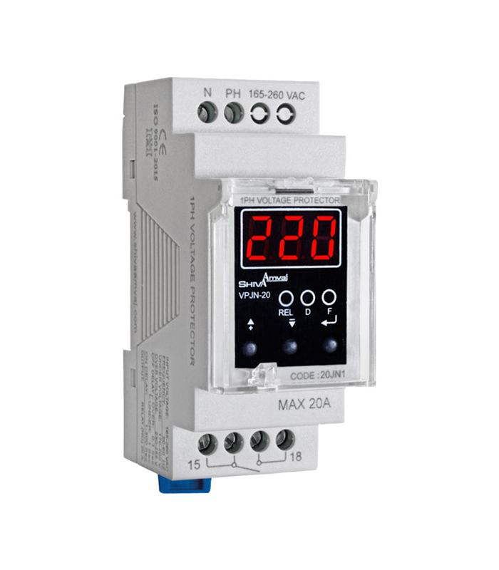 محافظ ولتاژ تک فاز دیجیتال MODEL:VPJN-20 شیوا امواج