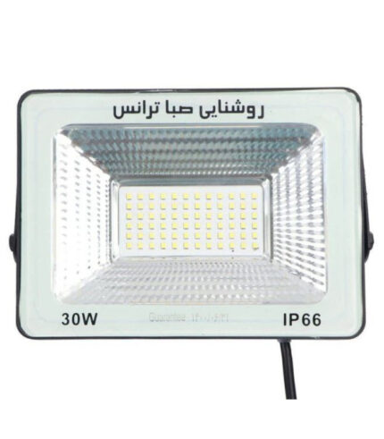 تصویر روبرویی پرژکتور ال ای دی ۳۰ وات صبا ترانس SMD با نوردهی پرقدرت