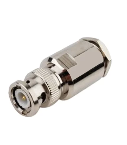 نمای جلوی کانکتور BNC نر کابل RG213 پیچی با بدنه فلزی